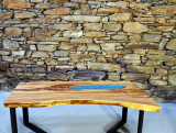 Truhlárna ve stodole – Olivový stůl s epoxidovým jezírkem – 7