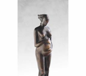 Barbora Fausová – V očekávání - bronzová socha - originál