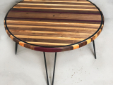 Truhlárna ve stodole – Kulatý luxusní konferenční stolek z exotických dřevin – 2