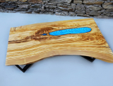 Truhlárna ve stodole – Olivový stůl s epoxidovým jezírkem – 1