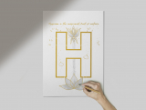 KAYU – Happiness - A3 plakát s posterem pro nácvik písma, rukopisu, kaligrafie – 1