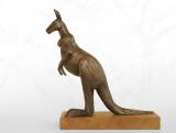 Barbora Fausová – Klokan - bronzová socha - originál, umění, limitovaná edice, zvíře, dekorace, socha kov, plastika – 3