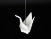 Vzpomínky na dětství – Dva ručně vyráběné porcelánové origami jeřábi na mosazné tyči – 3