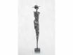 Barbora Fausová – Dívka s kloboukem, cínová socha kov umění malá kovová socha dekorace  – 1