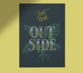 KAYU – Just Look Outside- A3 plakát s posterem pro nácvik písma, rukopisu, kaligrafie