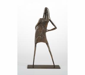 Barbora Fausová – Dlouhovlasá dívka - bronzová socha - originál