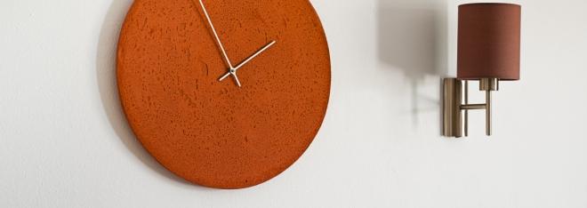 nástěnné hodiny, hodiny z betonu, kulaté hodiny, betonové hodiny