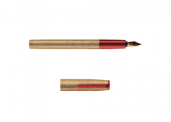 KAYU – Kayu Egino - Červené plnící pero ze dřeva Ořechovce