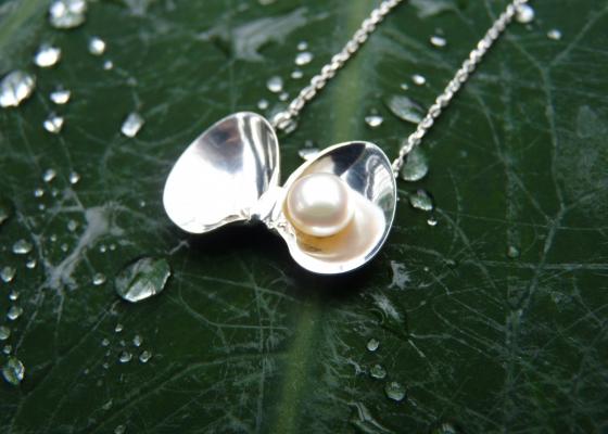 Katia Kolinger Jewelry – náhrdelník - mušle s perlou z Manuel Antonio, Kostarika /  The Necklace with pearl- a shell from Manuel Antonio, Costa Rica