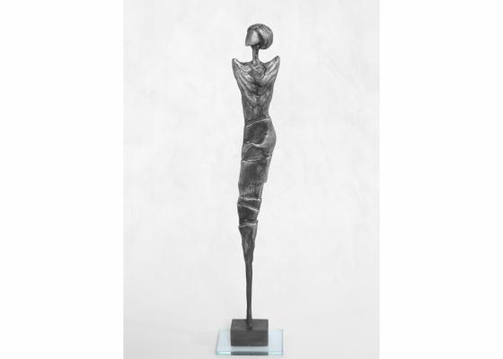 Barbora Fausová – Dívka Anděl, socha anděla, cínová socha kov, umění, dekorace, soška 